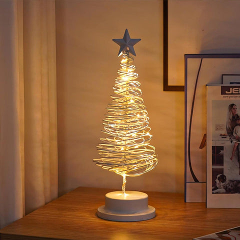 Table lamp in the shape of a Christmas tree, Decorative lighting for the bedroom, Christmas tree with lighting, warm white light In Australia - Darrahopens