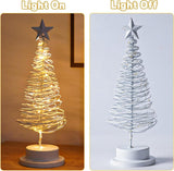 Table lamp in the shape of a Christmas tree, Decorative lighting for the bedroom, Christmas tree with lighting, warm white light