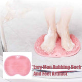 Shower Foot Massager Scrubber, Silicone Bath Massage Cushion Brush Anti-Slip for Lazy Wash Feet, Improves Foot Circulation pink