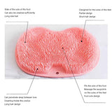 Shower Foot Massager Scrubber, Silicone Bath Massage Cushion Brush Anti-Slip for Lazy Wash Feet, Improves Foot Circulation pink