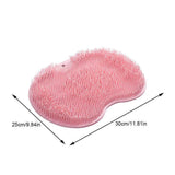Shower Foot Massager Scrubber, Silicone Bath Massage Cushion Brush Anti-Slip for Lazy Wash Feet, Improves Foot Circulation pink