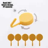 Clearance! PALIFEUR 12 Pcs Wall Hooks for Hanging, Circle Heavy Duty Hook, Self Adhesive Waterproof Transparent Towel Hooks, Adhesive Hooks for Bathroom Kitchen Home Wall Yellow