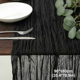 PALIFEUR Cheesecloth Table Runner, 35 x 71 Inch Cheese Cloth Table Runner for Wedding Bridal Shower Party, Home Decorations Table Runners Cheesecloth Black