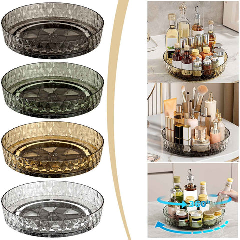 Xuniizn Multipurpose Lazy Susan Organizer - 360 Rotating Spice Rack Turntable for Kitchen Cabinet Storage & Table Top Display Coffee