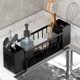 Xuniizn Pantry Organizers and Storage - Kitchen Organizers and Storage Rack, Sink Countertop Multifunctional Holder for Rags, Chopsticks, Knives & Forks - Kitchen Organization & Storage Solution Black