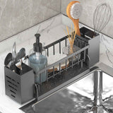 Xuniizn Pantry Organizers and Storage - Kitchen Organizers and Storage Rack, Sink Countertop Multifunctional Holder for Rags, Chopsticks, Knives & Forks - Kitchen Organization & Storage Solution Gray