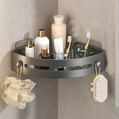 Tyidzon Bathroom Corner Shelf Gray Wall Mounted Corner Shower Caddy Kitchen Corner Shelves No Drill Shower Organizer Gray