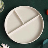 JWDX Tableware Clearance, Wheat Plates for Adults Reusable Dinnerware Set Kids Divided Plate Bariatric Plastic Salad Lunch Tray Microwave and Dishwasher BGA