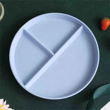 JWDX Tableware Clearance, Wheat Plates for Adults Reusable Dinnerware Set Kids Divided Plate Bariatric Plastic Salad Lunch Tray Microwave and Dishwasher BU1
