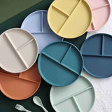 JWDX Tableware Clearance, Wheat Plates for Adults Reusable Dinnerware Set Kids Divided Plate Bariatric Plastic Salad Lunch Tray Microwave and Dishwasher GNA