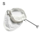 JWDX Strainers Clearance, 1Reusable Coffee Powder Tea Mesh Filter Bag with Stainless Handle Cotton Cloth Strainer As shown