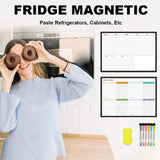 Back to College Yxwen Refrigerator Daily Calendar Whiteboard for Fridge Meal Planner Board White Board for School Home 6ml Pink One Size D