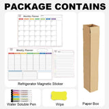 Back to College Yxwen Refrigerator Daily Calendar Whiteboard for Fridge Meal Planner Board White Board for School Home 6ml Pink One Size D