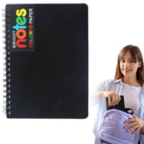 JWDX Hot Clearance! Notebooks Wirebound College Ruled Note Books Colored Lined Paper Perforated Notepad Memo Books Poly Cover Journaling Notebook 100 Sheets, 1 Notebook Notebook 100 Sheets Black