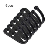 JWDX Black Wall Hooks, Hooks Clearance, 6Pcs Black Wall Hooks With Screwsand Anchor for Key, Towel, Hat (U Shape) A