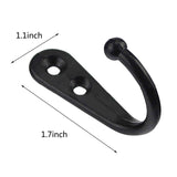 JWDX Black Wall Hooks, Hooks Clearance, 6Pcs Black Wall Hooks With Screwsand Anchor for Key, Towel, Hat (U Shape) A
