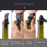 JWDX Wine Stopper Clearance! Red Wine Stopper Pumping Fresh Keeping Stopper Manually Press Down Wine Bottle Stopper Champagne Stopper Wine Vacuum Wine Stopper, Include 1X Wine Bottle Stopper White