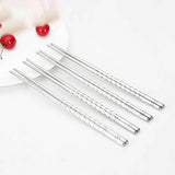 JWDX Tableware Clearance! Chopsticks 5 Pair Metal Reusable Korean Chinese Stainless Steel Sticks, Stainless Steel Bowl Promotion Include 5X Chopsticks (Pair) Grey