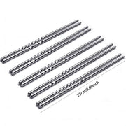 JWDX Tableware Clearance! Chopsticks 5 Pair Metal Reusable Korean Chinese Stainless Steel Sticks, Stainless Steel Bowl Promotion Include 5X Chopsticks (Pair) Grey
