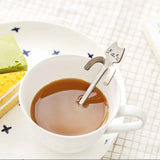 JWDX Tableware Clearance! Cat Spoon Short Handle Spoons Flatware Coffee Drinking Tools Kitchen Gadge, Stainless Steel Bowl Promotion Include 1X Spoon A