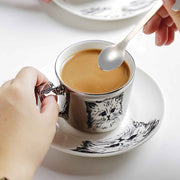 JWDX Tableware Clearance! Cat Spoon Short Handle Spoons Flatware Coffee Drinking Tools Kitchen Gadge, Stainless Steel Bowl Promotion Include 1X Spoon A