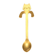 JWDX Tableware Clearance! Cat Spoon Short Handle Spoons Flatware Coffee Drinking Tools Kitchen Gadge, Stainless Steel Bowl Promotion Include 1X Spoon B
