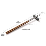 JWDX Tableware Clearance! Household High-Grade Non-Lacquered Non-Slip Light Chopsticks Wooden Luxury Kitchen，Dining Bar, Stainless Steel Bowl Promotion Include 1 Pair of Wooden Chopsticks AS shown