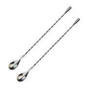 JWDX Tableware Clearance! Stainless Steel Bar Spoon Long Handle Threaded Water Drop Spoon Cocktail Spoon Coffee Stirring Spoon Mixing Rod, Include 2 Stainless Steel Spoons Silver