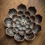 JWDX Rack Clearance! Ash Incense with Burner Brass Flower Burner Yoga Catcher Rack Stick Incense Tea Other, Storage Rack Promotion Include 1*Sandalwood Tray Brown