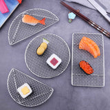 JWDX Barbecue Grill Clearance! Outdoor Home Cooking Stainless Steel Barbecue Rectangular Semicircular Multi Shape Multi Size Storage Barbecue Net, Tempura Fried Food Net Rack Japanese Cuisine S6-C
