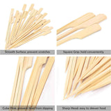 Clearance! Eewia Skewer Skewers 100Pcs Food Toothpicks Wide Flat Wood Picks for Cocktail Fruit Grilling Drink Bbq Barbecue Yakitori Chicken Fondue Roast, Bbq Skewers Kebab Skewers 100 Beige 9 Beige