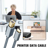 Wmool USB Type-C to USB B 2.0 Printer Cable Scanner Laptop; Gray