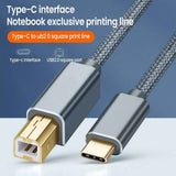 Wmool USB Type-C to USB B 2.0 Printer Cable Scanner Laptop; Gray