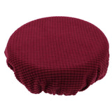 Ortofally Bar Stool Covers Stretchy Round Chair Covers Slipcover Washable Stool Cushion Elastic Bar Chair Covers Grey 27.5X17.5X6CM Dark Red