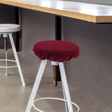 Ortofally Bar Stool Covers Stretchy Round Chair Covers Slipcover Washable Stool Cushion Elastic Bar Chair Covers Grey 27.5X17.5X6CM Dark Red