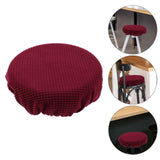 Ortofally Bar Stool Covers Stretchy Round Chair Covers Slipcover Washable Stool Cushion Elastic Bar Chair Covers Grey 27.5X17.5X6CM Dark Red