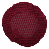 Ortofally Bar Stool Covers Stretchy Round Chair Covers Slipcover Washable Stool Cushion Elastic Bar Chair Covers Grey 27.5X17.5X6CM Dark Red