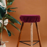 Ortofally Bar Stool Covers Stretchy Round Chair Covers Slipcover Washable Stool Cushion Elastic Bar Chair Covers Grey 27.5X17.5X6CM Dark Red