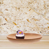 SWETRACE Flat Wooden Dinner Plate Beige For Wedding 1Pcs 4.9In 12.50X12.50X2.00CM Beige