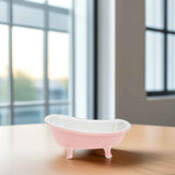 SWETRACE Bathtub Shaped Flower Pot Pink Ceramic 1Set 6.3x3.5x2.8in