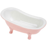 SWETRACE Bathtub Shaped Flower Pot Pink Ceramic 1Set 6.3x3.5x2.8in