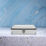 Worgeous White Metal Watch Holder with 12 Grid Slots for Storaging Use Dustproof and Protective Aluminum Alloy Lightweight Durable