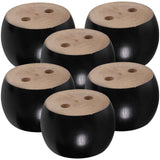 SWETRACE Furniture Feet Wood Round Bun Shape for Wooden Furniture Legs 6Pcs