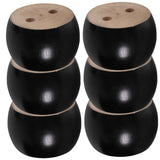 SWETRACE Furniture Feet Wood Round Bun Shape for Wooden Furniture Legs 6Pcs