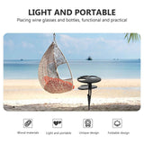 SWETRACE Outdoor Table Black Wooden Plastic 1Pc 11.8x7.9x7.9in