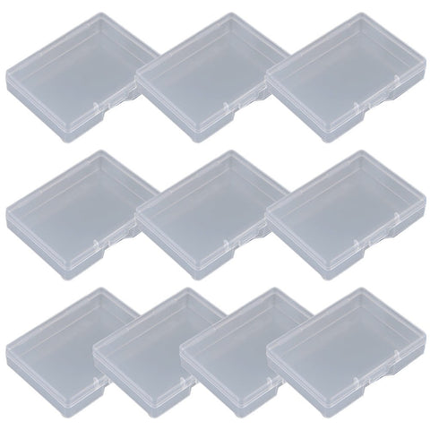 10pcs Transparent Plastic Storage Box Rectangle Box Case For Parts Tools Storage Box Jewelry Earring Display Case Bead Container 1# Smile Home 3#