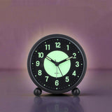 Battery Operated Clock Glow-in-the-Dark Alarm Clock Bedroom Children's Table Non-Ticking Glow-in-the-Dark Dial Smile Home