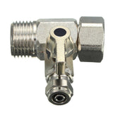 RO Feed Water Adapter 1/2" to 1/4" with Shut-off Ball Valve Tap Tee Chrome-Plated Lead-Free Brass for Plumbing Fixtures