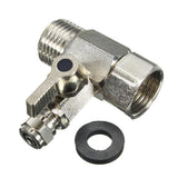 RO Feed Water Adapter 1/2" to 1/4" with Shut-off Ball Valve Tap Tee Chrome-Plated Lead-Free Brass for Plumbing Fixtures