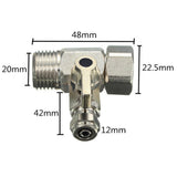 RO Feed Water Adapter 1/2" to 1/4" with Shut-off Ball Valve Tap Tee Chrome-Plated Lead-Free Brass for Plumbing Fixtures